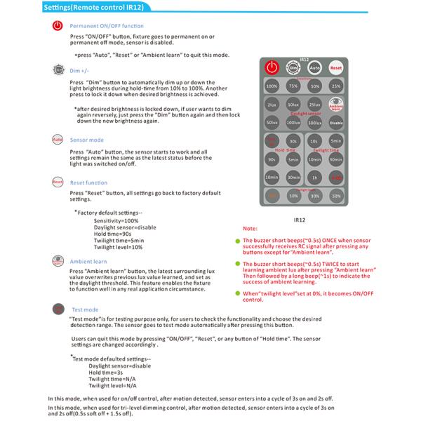 Microwave motion Sensor switch tri-level dimming control 5 years warranty HNS111