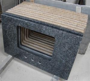 China Blue Pearl Solid Granite Worktops Apartment / Hotel Renovation Suit on sale