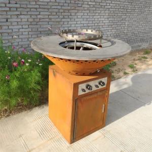 China Outdoor Kitchen Smokeless Metal BBQ Grill Corten Steel Gas Barbecue Grill on sale