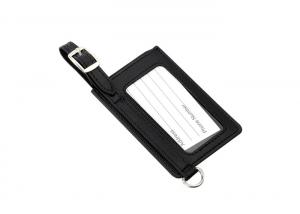 Quality Metal PU Personalised Leather Luggage Tags Rectangle Cool Metal Baggage Tag for sale