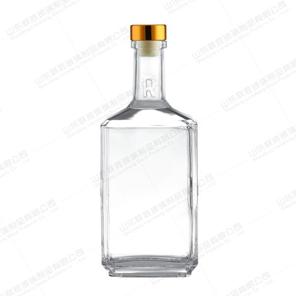 Customized Logo Clear Glass Bottle for Gin Whisky Rum Tequila Vodka 500ml 750ml 700ml