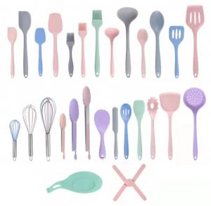 Quality Anti Scald Anti Aging Silicone Fork And Spoon Set For Kitchen Baking Cooking for sale