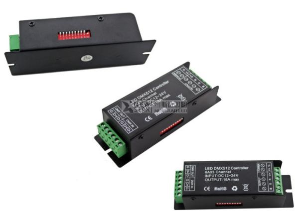 Buy 12V<216W Dmx512 Decoder And 24V<432W Led Driver RGB DMX512 LED Decoder for dmx led strip at wholesale prices