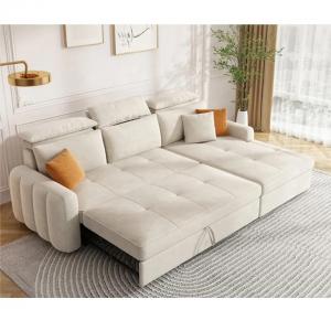 Quality Hot selling North America European sofa bed furniture L shape 3 seater magazine pocket put down back frame Apartment sof for sale