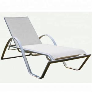 China Stackable Folding Beach Lounge Chair Anti Rust White lightweight folding beach lounger on sale