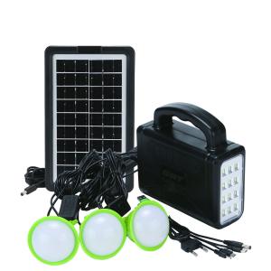 China 6V 4500mah Home Solar Lighting System Kits With Three Bulbs Solar Power Bank on sale