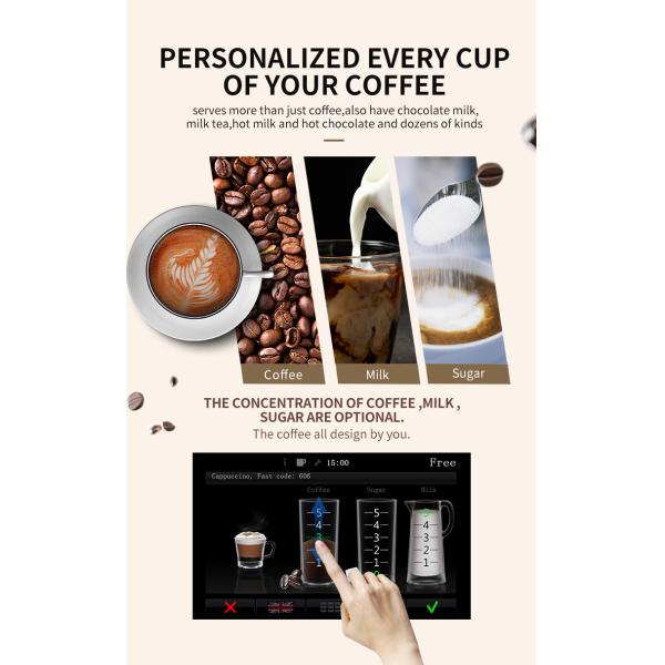 Stainless Steel 201 Automatic Desktop Coffee Vending Machine With Grin