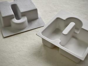 Quality Eco Friendly Molded Pulp Food Packaging Flat Edge Packaging Renewable Bagasse for sale