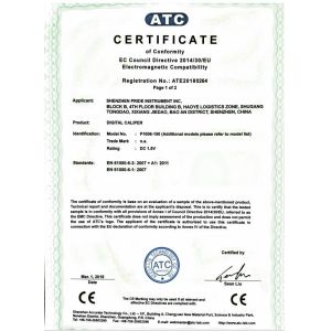 Shenzhen Pride Instrument Inc. Certifications