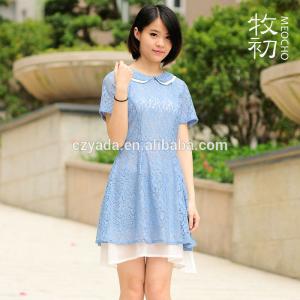 China 2015 Summer Hot European Style short Sleeve Lace Dress Girl's on sale