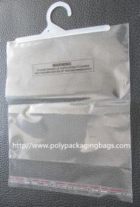 Quality Small Clear PP Poly Bags With Hangers For Apparel / Clothing / Dress for sale