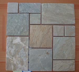 Quality Oyster Split Face Slate Flagstone Patio Natural Flagstone Mosaic Wall Oyster Paving Stones for sale