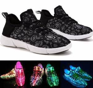 China Woven Upper Shining Fiber Optic LED Shoes Remote Control Led Sneakers For Adults on sale