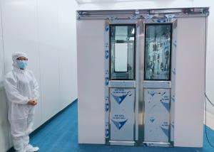 Quality 100 Class Cleanroom Air Shower With Auto Double Leaf Sliding Doors for sale