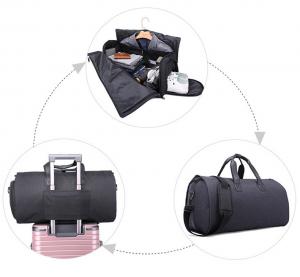 China Ready To Ship Foldable Travel Bag 600D Polyester Garment Suit Folding Business Duffle Bag Detachable Garment Rolling Sho on sale