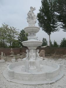 Quality Man and Woman Statue Carved White Marble Stone Fountain for sale