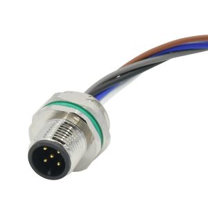 China 5 Pins M12 Sensor Connector A B D X Male Watertight Panel Mount Wire Cable M12 Connector on sale