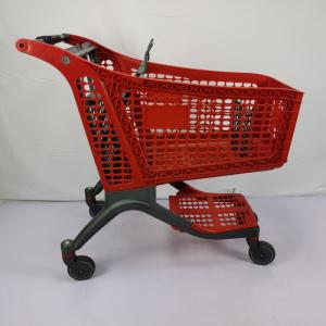 Quality Supermarket Plastic Basket Trolley Lightweight With Plastic Partition OEM ODM for sale