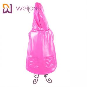 China Customized Pink PU Leather Lightweight Waterproof Dog Coat Xl Dog Raincoat on sale