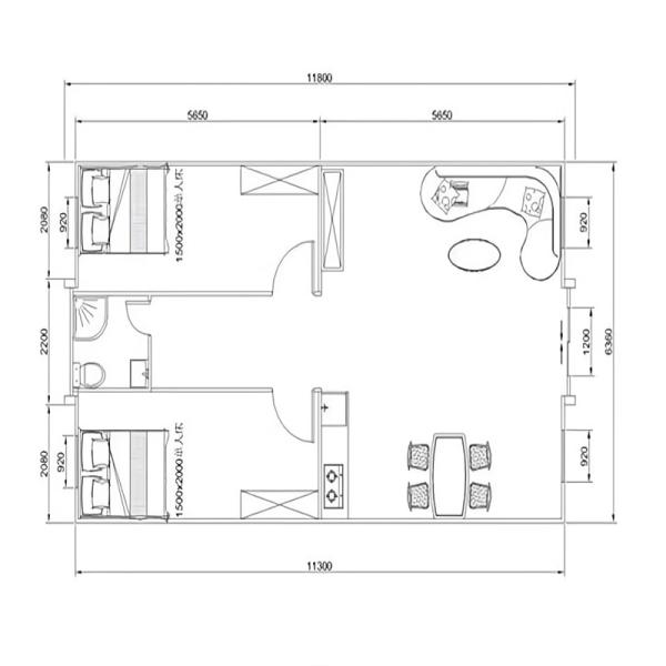 20ft or 40ft White/Customized Color Portable Prefabricated Expandable Container House