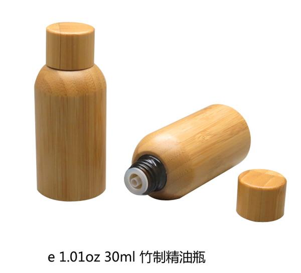 Buy 30ml 1oz bamboo  bottle with bamboo screw lid eco-friendly refill essential oil perfume cosmetic packaging at wholesale prices