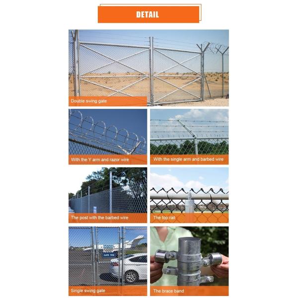 40x40 6.0mm Diamond Chain Link Fence Galvanized Wire Mesh Security