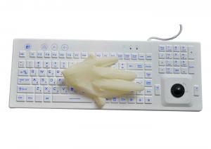 Nano silver antimicrobial coating IP68 medical healthcare keyboard with trackball for industry