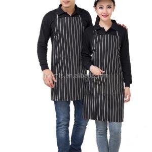 China apparel factory custom yarn dyed stripe and dying strip bib cooking kitchen chefs apron on sale