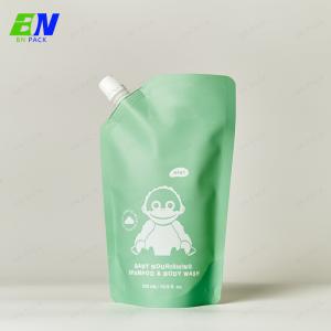 China Eco - friendly Kraft Paper 500ml Refill Hand Wash Soap Pakcing Liquid Pouch With Spout on sale