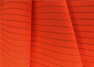 Quality Fluorescent Conductive Fabric Stripe Anti Static Knitted 99% Polyester 1% AS for sale
