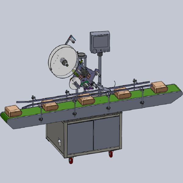 RoHS Automatic Flat Bag Labeling Machine Double Side 600W 220V