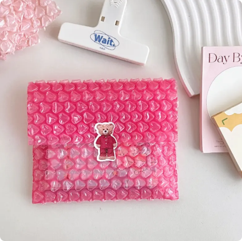 Heart Shaped Pink Bubble Mailing Bag Waterproof Tear-Resistant Love Bubble Wrap Sheet For Gift Packaging