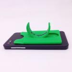 Multi-function 3M Adhernsive Silicone Mobile Phone Holder Stand With Card Pouch
