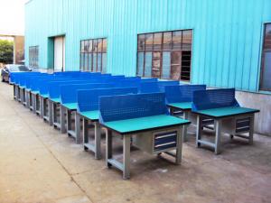 China Custom Steel Construction Industrial Work Benches With Hardwood Fireproofing Board on sale