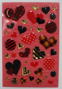 Quality Fashion Leopard Heart Shaped Epoxy Stickers For Bags / Cell Phone 80 X 120mm for sale