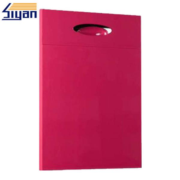 Buy Rose Red MDF Modern Kitchen Cabinet Doors Flat Panel Sizes Customized at wholesale prices
