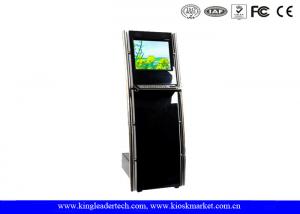 Quality Space Saving Standard Touch Screen Information Kiosk With Metal Kiosk Keyboard And Trackball for sale