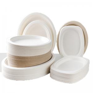 China Natural Bagasse Disposable Plates Sugarcane Fibre Round Plate 6 7 8 9 10 Inch on sale
