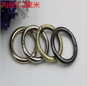 China Wholesale nickel 32mm diameter easy open metal spring gate o ring carabiner O ring on sale