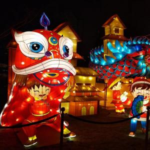 Quality Outdoor Chinese Dragon Lantern 60cm-30m Size Shape Customizable for sale