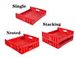 Stackable and Foldable Nestable Bread Crates Mesh Stacking Plastic Turnover