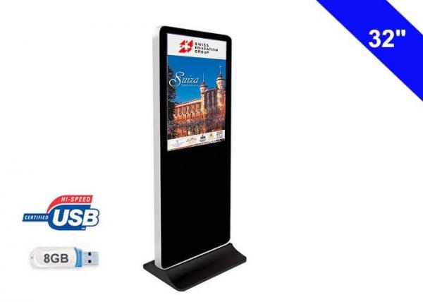 Buy Iphone Style Floor Standing Digital Signage LCD Advertising Monitors With HDMI Input at wholesale prices