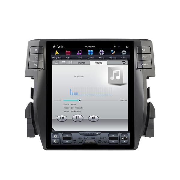 Vertical Screen 128G Single Din Bluetooth Head Unit For Honda Civic