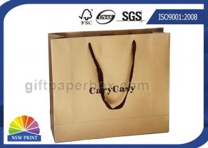 Quality Branding Brown Kraft Paper Bags Customized Paper Shopping Bags With Cotton Handle for sale