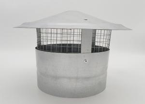 China Galvanized Round Roof Vent Pipe Cap With Wire Mesh 200mm Top Width on sale