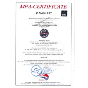 Hebei Double Goats Grinding Wheel Manufacturing Co., Ltd Certifications