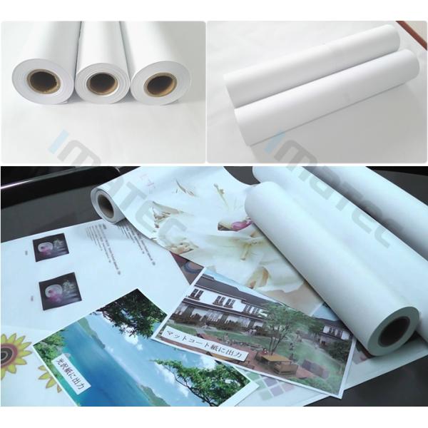 Water Based Matte Coated Paper Roll , 128 Gram Large Format Paper Roll