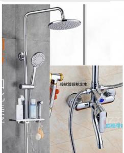 China Chrome Bathroom Shower Head Set 22mm Rain Mixer Shower Combo Set on sale