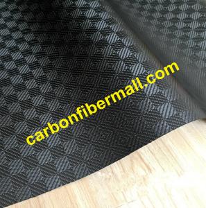 China New style 3K Carbon Fiberglass Jacquard Knitting Fabric Hollow Sq.300gsm leather 3k Jacquard carbon fiber leather on sale