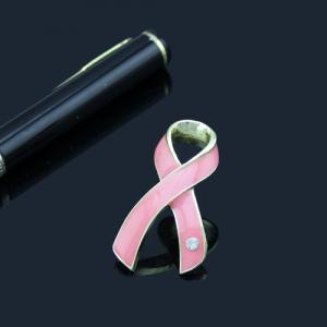 China Wholesale Breast Cancer Awareness Brooch Pins Blue Yellow Pink Ribbon Teal Ribbon Cancer Brooch Pins on sale
